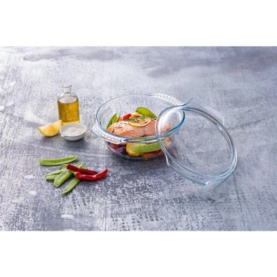Afbeelding van Pyrex ronde ovenschaal met deksel 1,4ltr