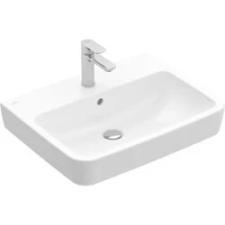 Afbeelding van Villeroy &amp; Boch O.Novo wastafel hoekig wit (55 x 46 cm) 1 kraangat,