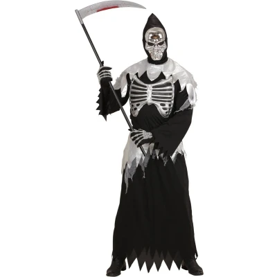 Afbeelding van Widmann Beul &amp; Magere Hein Kostuum Hedendaagse Man Zwart Large Halloween Verkleedkleding