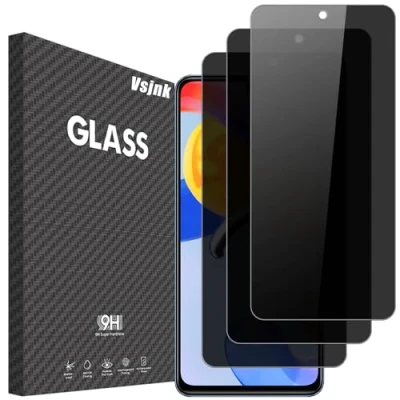 Afbeelding van Vsjnk Set van 3 screenprotectors voor Xiaomi Redmi Note 11 Pro 4G/5G, gehard glas, anti spionage, HD, krasbestendig en onbreekbaar