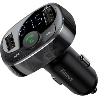Afbeelding van Baseus Bluetooth Muziek FM Transmitter en Dubbele USB Poort Autolader