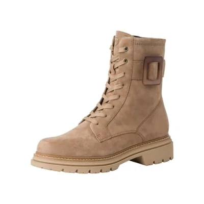 Afbeelding van Tamaris Enkellaarsjes met plateauzool, Dames, Maat: 40, Beige Veloursleer