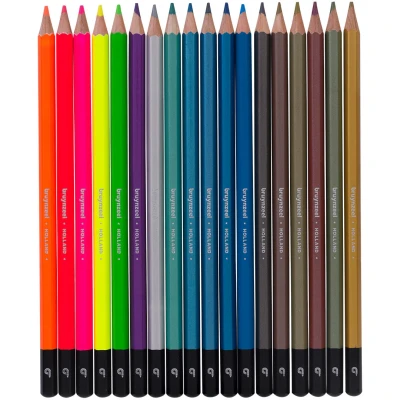 Afbeelding van Kleurpotlood Bruynzeel blik á 18 metallic en neonkleuren