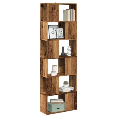 Afbeelding van vidaXL Boekenkast/kamerscherm 60x24x186 cm oud houtkleurig