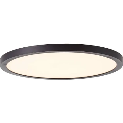 Afbeelding van Lindby LED plafondlamp CCT 1licht Kunststof, acryl H: 2.1 cm mat zwart, wit Inclusief lichtbron