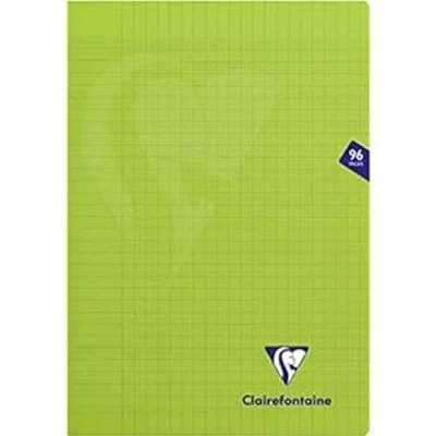 Afbeelding van Clairefontaine 353161C Notitieboek Mimesys, A4, 96 pagina&#039;s, grote ruiten, papier, wit, 90 g, omslag van polypropyleen, 21 x 29,7 cm, groen