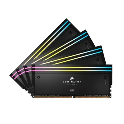 Image de Mémoire RAM Dominator Titanium RGB DDR5 64 GB (4 x16 GB) DIMM 6400MT/s Intel XMP 3.0 1.35V Noir P64GX5M4B6400C3