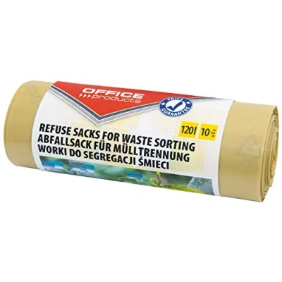 Afbeelding van Office Products 22025232 06 120 L vuilniszakken voor recycling, scheurbestendig kunststof (LDPE), kleur: geel, 10 stuks