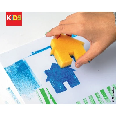 Afbeelding van Marabu Herz 0318000000012 KiDS Little Artist Set, inclusief 2 penselen en 4 sponspads, 0318000000012, meerkleurig