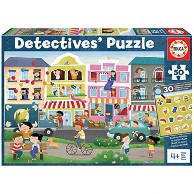 Afbeelding van Detective puzzel 50 stukjes in de stad