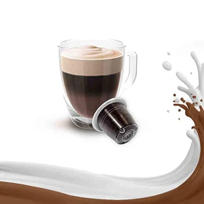 Afbeelding van Kickkick Mocaccino capsules compatibel met Nespresso, 50 stuks, gemaakt in Italië, gearomatiseerd, koffie, oplosbaar, melkchocolade, Nespresso koffiezetapparaat