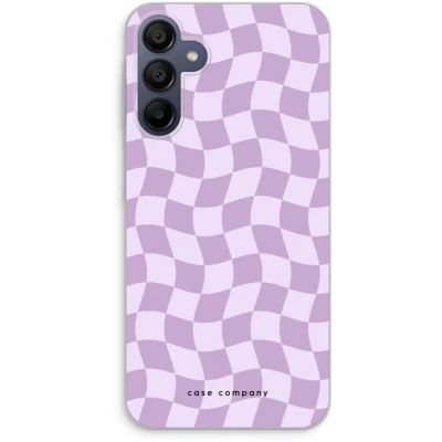 Afbeelding van Case Company® hoesje geschikt voor Samsung Galaxy A15 Grid Paars Soft Cover Telefoonhoesje Bescherming aan alle Kanten en Schermrand