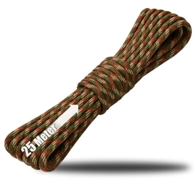 Afbeelding van COM FOUR® Paracord touw Ø 4 mm, 25 m 7 voudig voor boten, camping, outdoor nylon met een draagvermogen van 250 kg tenttouw, scheerlijn, universeel