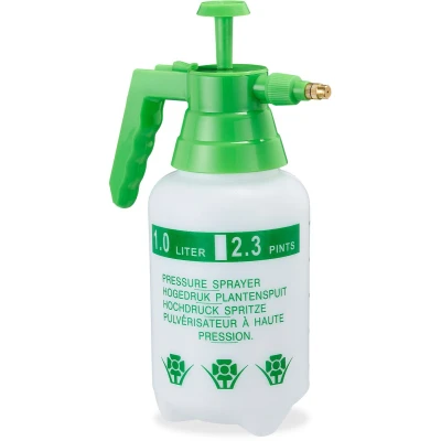 Afbeelding van Relaxdays 10x drukspruit 1L plantenspuit onkruidspuit druksproeier met pomp tuin