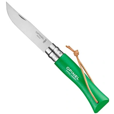 Afbeelding van Opinel Baroudeur mes nr. 7 VRI weidegroen met leren veter