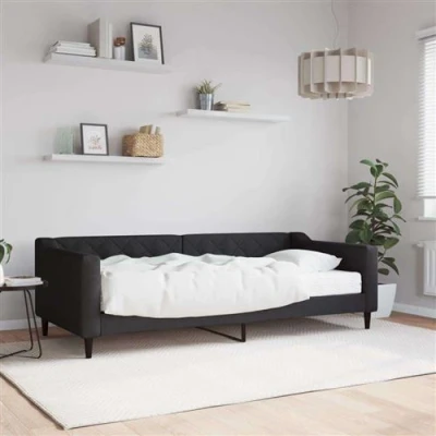 Afbeelding van vidaXL Slaapbank met matras 90x200 cm stof zwart