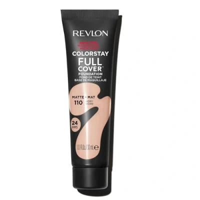 Image de Revlon ColorStay Full Cover Fond de Teint Couvrant Imperfections Maquillage Couvrance optimale et fini mat Résite à Toutes Épreuves Effet Seconde Peau 30ml N110 Ivory