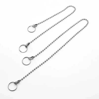 Afbeelding van DOJA Barcelona Afvoerstopketting, 2 stuks, 380 mm en 270 mm, kogelketting met ring, voor gootsteen, douche, keuken, badkuip, wastafel