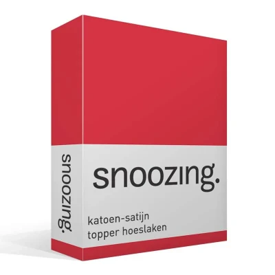 Afbeelding van Snoozing Katoen satijn Topper Hoeslaken Eenpersoons 80x200 cm Rood