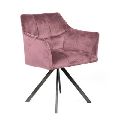 Afbeelding van Armstoel Raster Draaibaar Velvet Roze Giga Meubel