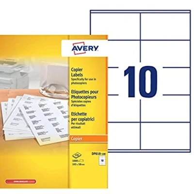 Afbeelding van Etiket Avery DP010 100 105x58mm wit 1000Stuks