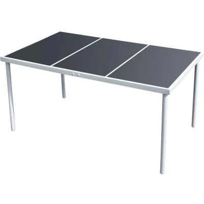 Afbeelding van Tuintafel 150x90x74 cm staal zwart