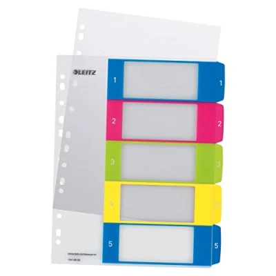 Afbeelding van Leitz WOW printbare index, 5 tabs tabbladen