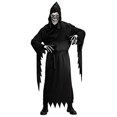 Afbeelding van Widmann Beul &amp; Magere Hein Kostuum Grim Reaper Vader Tijd Man Zwart Large Halloween Verkleedkleding