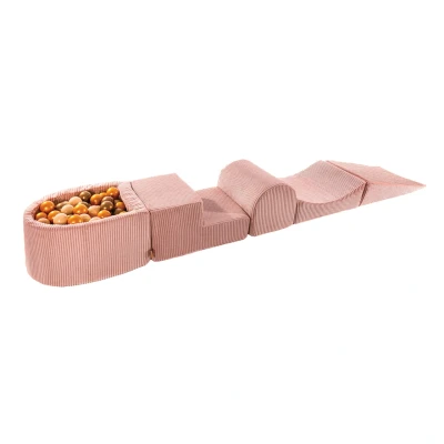 Afbeelding van Zachte Stijlvolle Speelset met Ballenbak in Roze Ballenbakje België Beige/Goud/Platina Goud