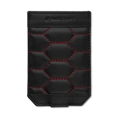 Afbeelding van Audi collection 3152201400 autosleutelhoes, leer, honingraatpatroon, zwart/rood