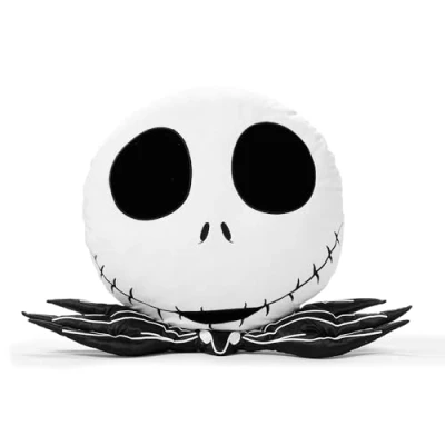 Afbeelding van Disney Store Tim Burton officieel Jack Skellington The Nightmare Christmas kussen Skellington, 52 cm, comfortabel en leuk met Halloween stadsheldengezicht