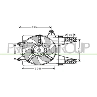 Afbeelding van PRASCO FT132F001 Radiator Ventilator 288 110