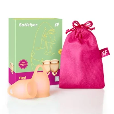 Afbeelding van Satisfyer Feel Confident Menstruatie Cup Set Oranje