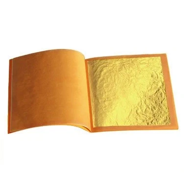 Afbeelding van SIM GOLD LEAF 10 vellen puur goud voor levensmiddelen, 43 mm x mm, 24 karaat, 100% echt