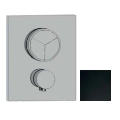 Afbeelding van SB Push Square Inbouw thermostaatkraan met drukknop 3 weg omsteller en volumeregelaar mat zwart 1208955134