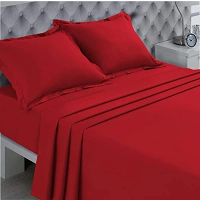 Afbeelding van VISION, laken 270 x 300 cm, kleur: Rood, 100% katoen: 57 draden.