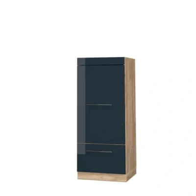 Afbeelding van Vicco Magnetronkast Fame Line, Donkerblauw hoogglans/Krachtige eik goud, 60 cm