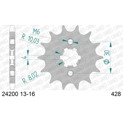 Afbeelding van Rondsel AFAM 428 15Z