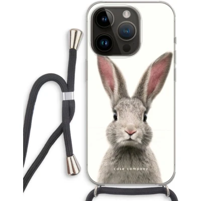 Afbeelding van Case Company® hoesje met Koord geschikt voor iPhone 14 Pro Daisy Telefoonhoesje Zwart Extra Bescherming aan alle Kanten en Over de Schermrand