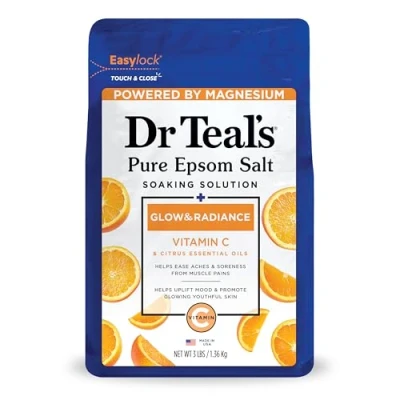 Afbeelding van Dr Teal&#039;s Pure Epsom Salt Soak Glow &amp; Radiance with Vitamin C Citrus Essential Oils 1.36kg