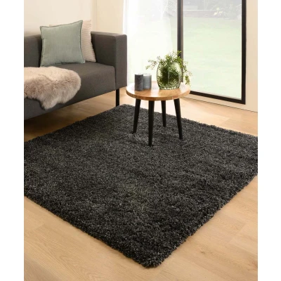 Afbeelding van Vierkant Hoogpolig Vloerkleed Cozy Shaggy Antraciet 160x160 Cm