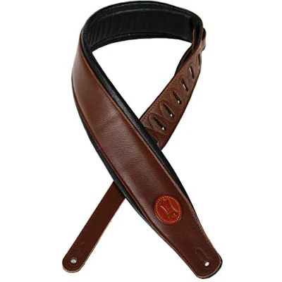 Afbeelding van Levy&#039;s Leathers MSS2 lederen gitaarriem, Bruin