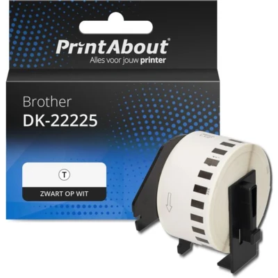 Afbeelding van Huismerk Brother DK 22225 Etiket Zwart op wit (38 mm)