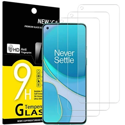Afbeelding van NEW&#039;C 3 stuks gehard glas voor OnePlus 9, displaybeschermfolie krasbestendig zonder luchtbellen extreem robuust (0,33 mm HD ultra transparant) hardheid 9H