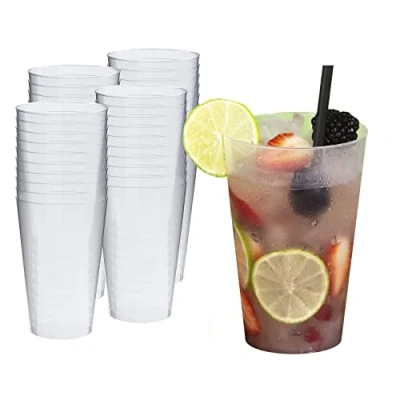 Afbeelding van Silverkitchen 40 stuks 400 ml transparante harde plastic bekers + 4 extra (1 verpakking)