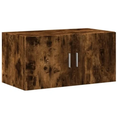 Afbeelding van Wandkast 80x42,5x40 cm bewerkt hout gerookt eikenkleurig