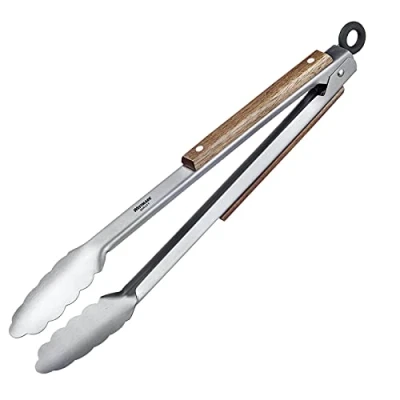 Afbeelding van Westmark Grilltang + serveertang met roestvrijstalen wapens en houten elementen aan de handgrepen lengte 31 cm roestvrij staal/hout Classic Wood Midi zilver/bruin 16282270