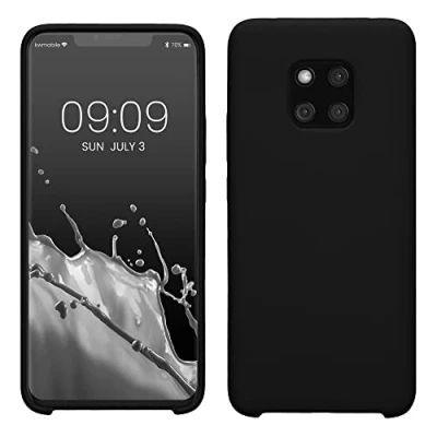 Afbeelding van kwmobile telefoonhoesje geschikt voor Huawei Mate 20 Pro Hoesje met siliconen coating Smartphone case in zwart
