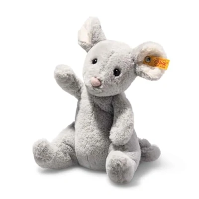Afbeelding van Steiff 056246 Soft Cuddly Friends Cheesy Mouse, grijs paars, 19 cm