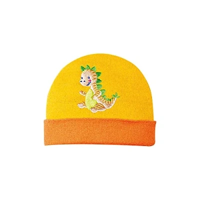 Afbeelding van Heless Babymuts Dino Junior Katoen Geel/oranje Mt 28 35 Cm
